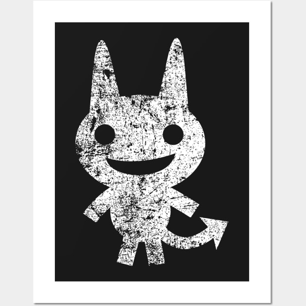 Cute Happy Devil - Distressed Wall Art by PsychicCat